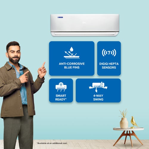 Bluestar 2 Ton 3 Star Inverter Split AC | Copper Condenser | 5-in-1 Convertible | Turbo Cool | Anti-Corrosive Blue Fins (IA322DXU, 2026 Model)