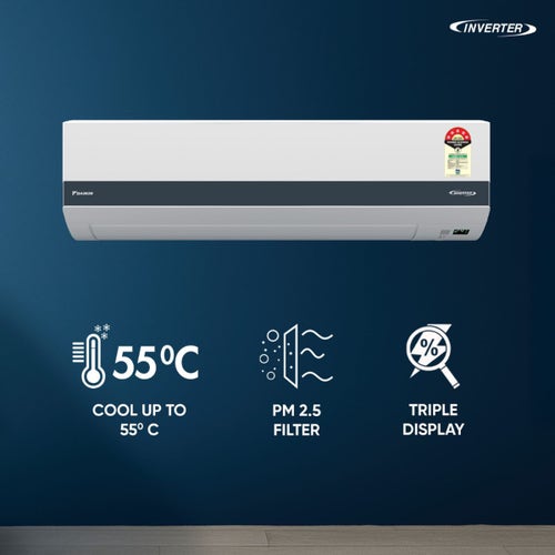 Daikin 1 Ton 5 Star Inverter Split AC | Copper Condenser | Dew Clean Technology | Coanda Airflow | Triple Display | Power Chill Operation (ATKM35XV16, 2026 Model)