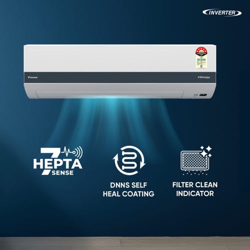 Daikin 1.5 Ton 5 Star Inverter Split AC | Copper Condenser | Dew Clean Technology | Coanda Airflow | Triple Display | Power Chill Operation (ATKM50XV16, 2026 Model)