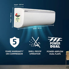 Daikin 1 Ton 2 Star Fixed Speed Split AC | 100% Copper Condenser | PM 2.5 Filter | Power Chill Operation | Coanda Airflow | Econo Mode (FTQ35XV, 2026 Model - New BEE Rating) White