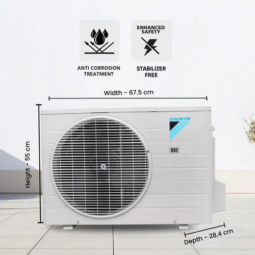 Daikin 1 Ton 2 Star Fixed Speed Split AC | 100% Copper Condenser | PM 2.5 Filter | Power Chill Operation | Coanda Airflow | Econo Mode (FTQ35XV, 2026 Model - New BEE Rating) White