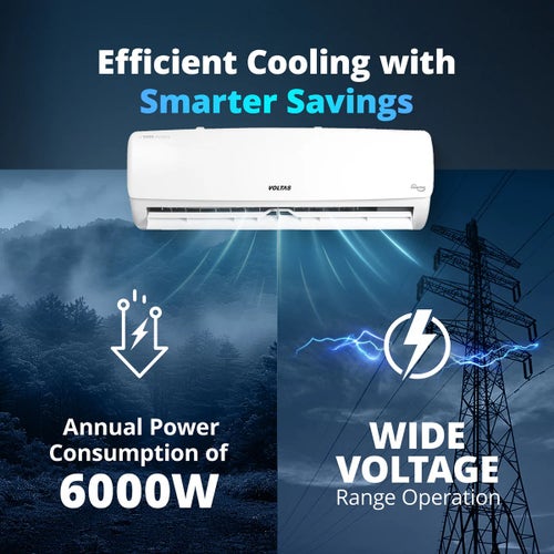 Voltas 2 Ton 3 Star Inverter Split AC | Copper Condenser | Adjustable Inverter Technology | Turbo Cooling | Anti-Dust Filter (243INVVECTRAELEGANT2TSPL, 2026 Model)
