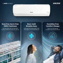 Voltas 2 Ton 3 Star Inverter Split AC | Copper Condenser | Adjustable Inverter Technology | Turbo Cooling | Anti-Dust Filter (243INVVECTRAELEGANT2TSPL, 2026 Model)