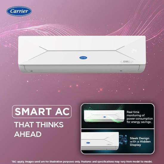 Carrier 1 Ton 3 Star Inverter Split AC | Flexicool 6-in-1 Convertible | Auto Cleanser | Refrigerant Leakage Detector | Copper Condenser (XCELEDGEGXI3SINV1TSPL, 2026 Model)
