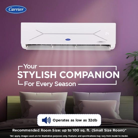 Carrier 1 Ton 3 Star Inverter Split AC | Flexicool 6-in-1 Convertible | Auto Cleanser | Refrigerant Leakage Detector | Copper Condenser (XCELEDGEGXI3SINV1TSPL, 2026 Model)