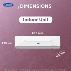 Carrier 1 Ton 3 Star Inverter Split AC | Flexicool 6-in-1 Convertible | Auto Cleanser | Refrigerant Leakage Detector | Copper Condenser (XCELEDGEGXI3SINV1TSPL, 2026 Model)