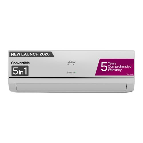 Godrej 1 Ton 3 Star Inverter Split AC | Copper Condenser | i-Sense Technology | Silent Operation | Self Clean (HIC12Y3THWA, 2026 Model) White