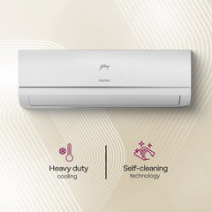 Godrej 1 Ton 3 Star Inverter Split AC | Copper Condenser | i-Sense Technology | Silent Operation | Self Clean (HIC12Y3THWA, 2026 Model) White