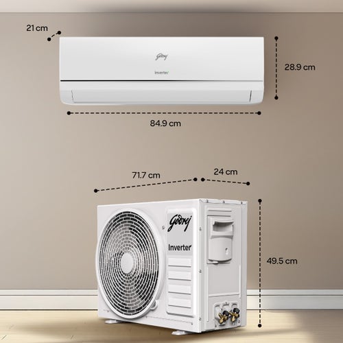 Godrej 1 Ton 3 Star Inverter Split AC | Copper Condenser | i-Sense Technology | Silent Operation | Self Clean (HIC12Y3THWA, 2026 Model) White