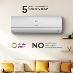 Godrej 1 Ton 3 Star Inverter Split AC | Copper Condenser | i-Sense Technology | Silent Operation | Self Clean (HIC12Y3THWA, 2026 Model) White