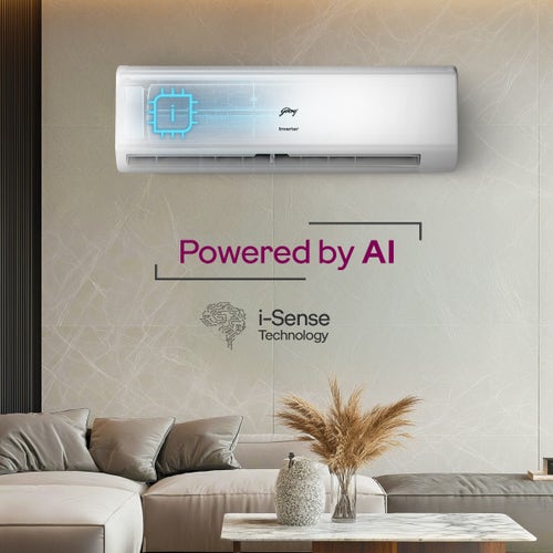 Godrej 1.5 Ton 5 Star Inverter Split AC | Copper Condenser | i-Sense Technology | Silent Operation | Self Clean (HIC18J5TGWA, 2026 Model) White