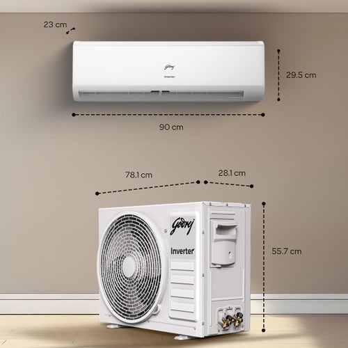 Godrej 1.5 Ton 5 Star Inverter Split AC | Copper Condenser | i-Sense Technology | Silent Operation | Self Clean (HIC18J5TGWA, 2026 Model) White