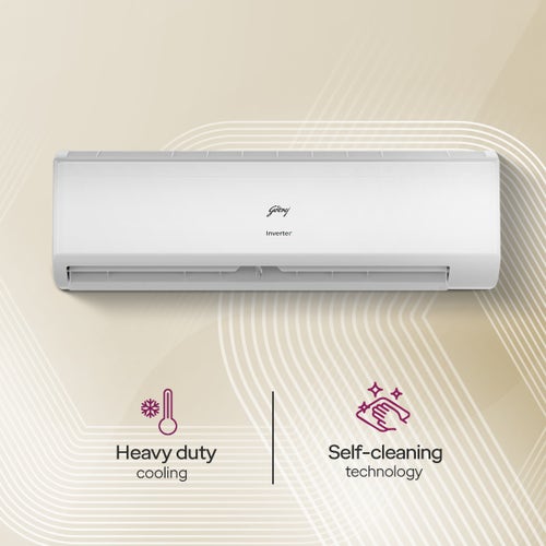 Godrej 2 Ton 3 Star Inverter Split AC | Copper Condenser | i-Sense Technology | Silent Operation | Self Clean (ECHIC24J3TSWA, 2026 Model) White