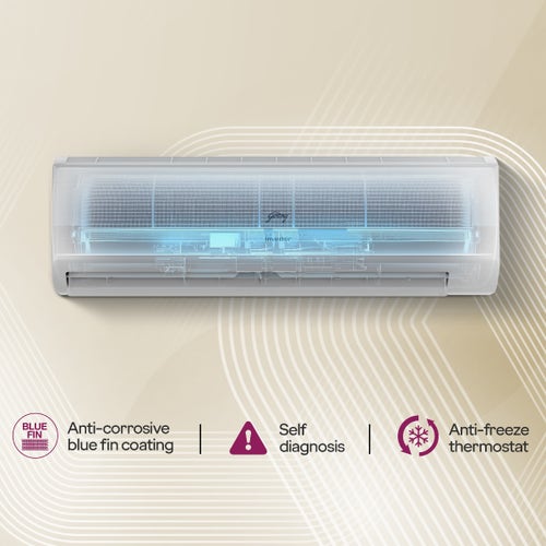 Godrej 2 Ton 3 Star Inverter Split AC | Copper Condenser | i-Sense Technology | Silent Operation | Self Clean (ECHIC24J3TSWA, 2026 Model) White
