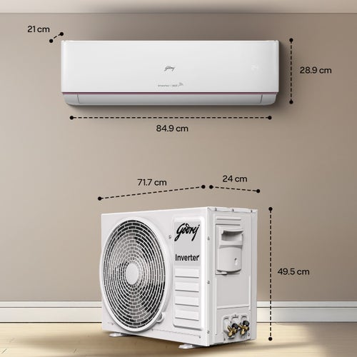 Godrej 1.5 Ton 3 Star Inverter Split AC | Wi-Fi Smart Control | 4-Way Swing | Copper Condenser | i-Sense Technology | Self Clean (HIC18Z3TGVAIOT4, 2026 Model) White