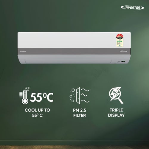 Daikin 1 Ton 5 Star Inverter Split AC | Copper Condenser | PM 2.5 Filter | Dew Clean Technology | Coanda Airflow (FTKM35XV16, 2026 Model)