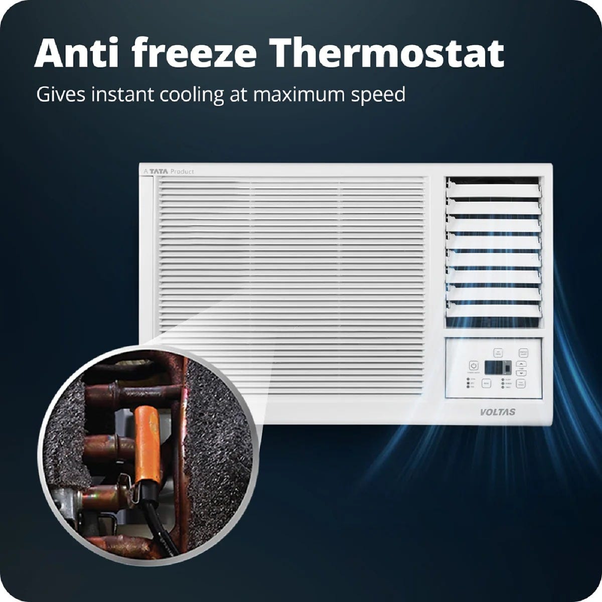 Voltas 1 Ton 2 Star Window AC | Copper Condenser | Anti-Dust Filter | Turbo Cooling | High Ambient Cooling (122FSPLATINA1TW, 2026 Model)