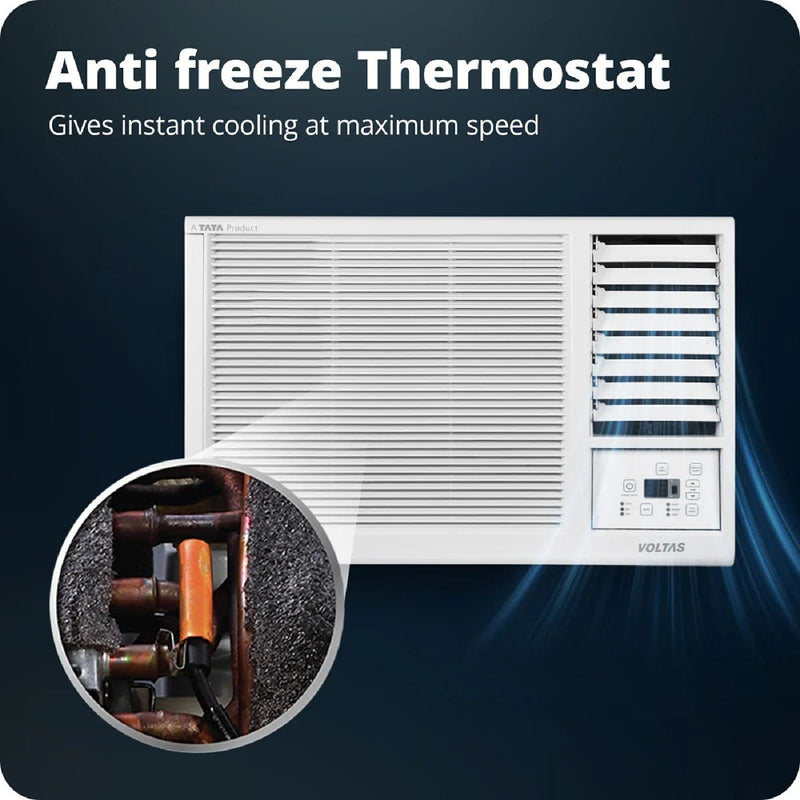 Voltas 1 Ton 2 Star Window AC | Copper Condenser | Anti-Dust Filter | Turbo Cooling | High Ambient Cooling (122FSPLATINA1TW, 2026 Model)