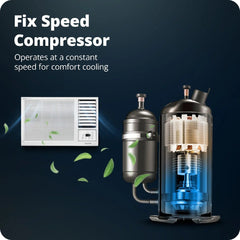Voltas 1 Ton 2 Star Window AC | Copper Condenser | Anti-Dust Filter | Turbo Cooling | High Ambient Cooling (122FSPLATINA1TW, 2026 Model)