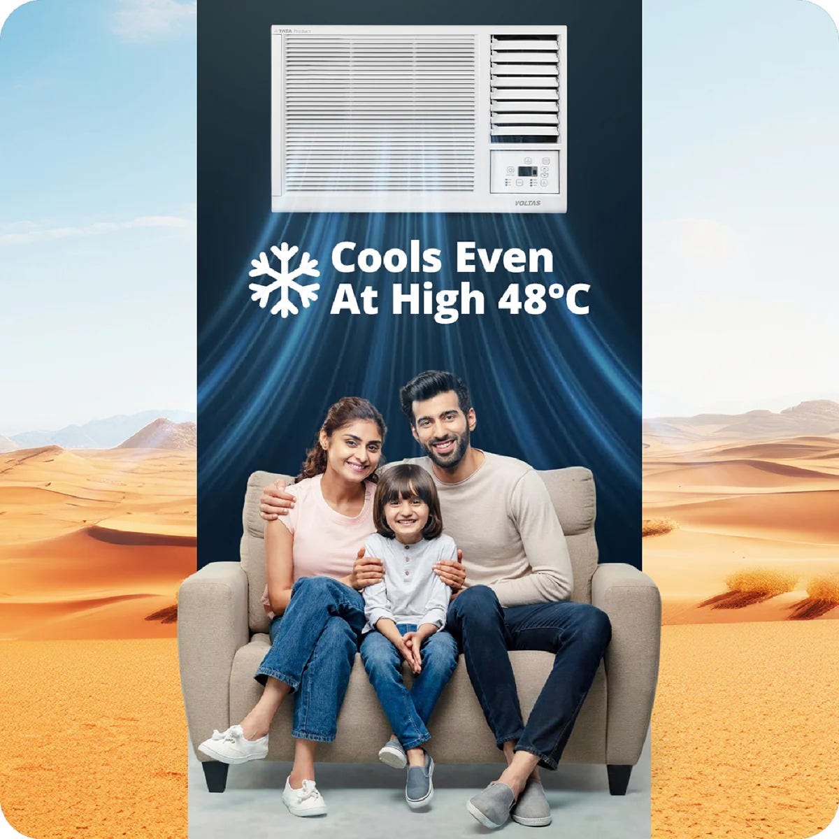 Voltas 1 Ton 2 Star Window AC | Copper Condenser | Anti-Dust Filter | Turbo Cooling | High Ambient Cooling (122FSPLATINA1TW, 2026 Model)