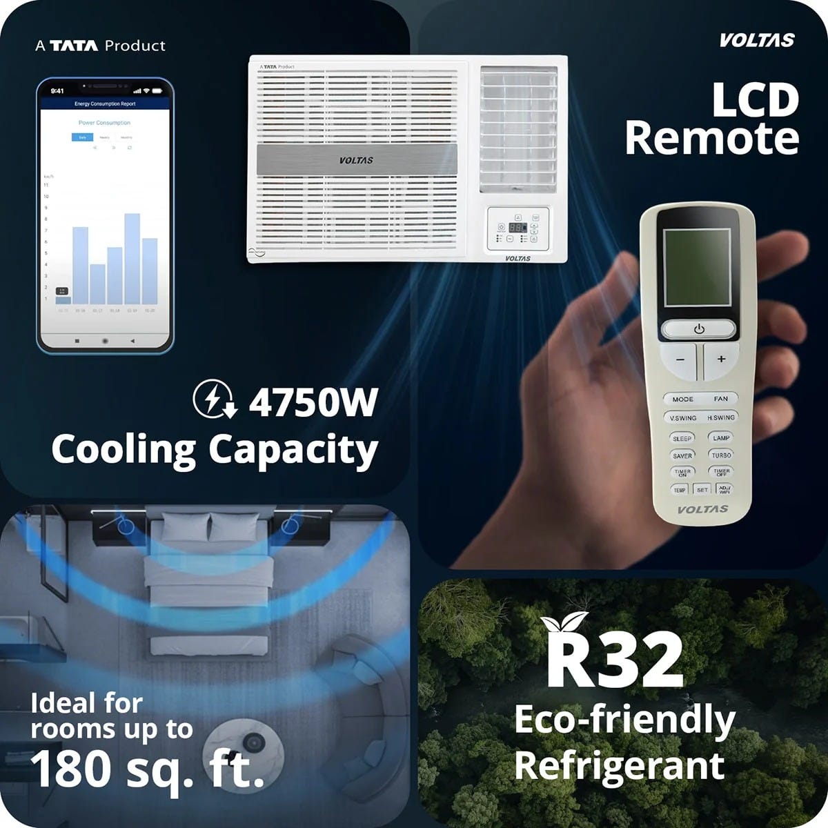 Voltas 1.5 Ton 2 Star Window AC | Copper Condenser | Anti-Dust Filter | Turbo Cooling | High Ambient Cooling (182FSPEARL15TW, 2026 Model)