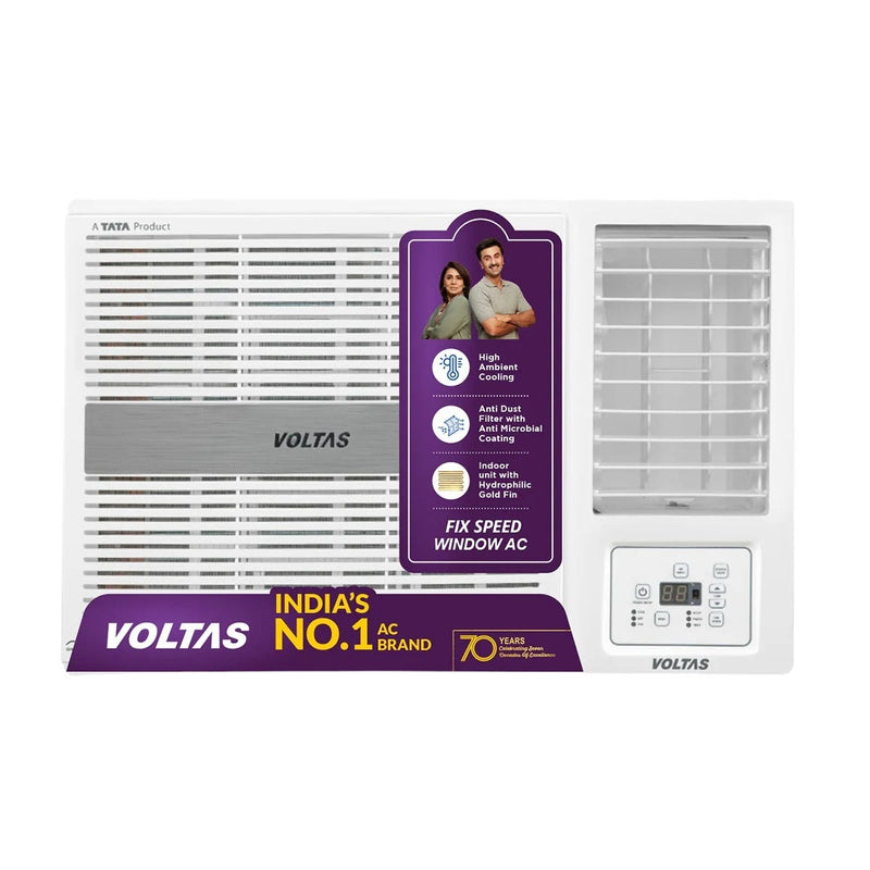 Voltas 1.5 Ton 2 Star Window AC | Copper Condenser | Anti-Dust Filter | Turbo Cooling | High Ambient Cooling (182FSPEARL15TW, 2026 Model)