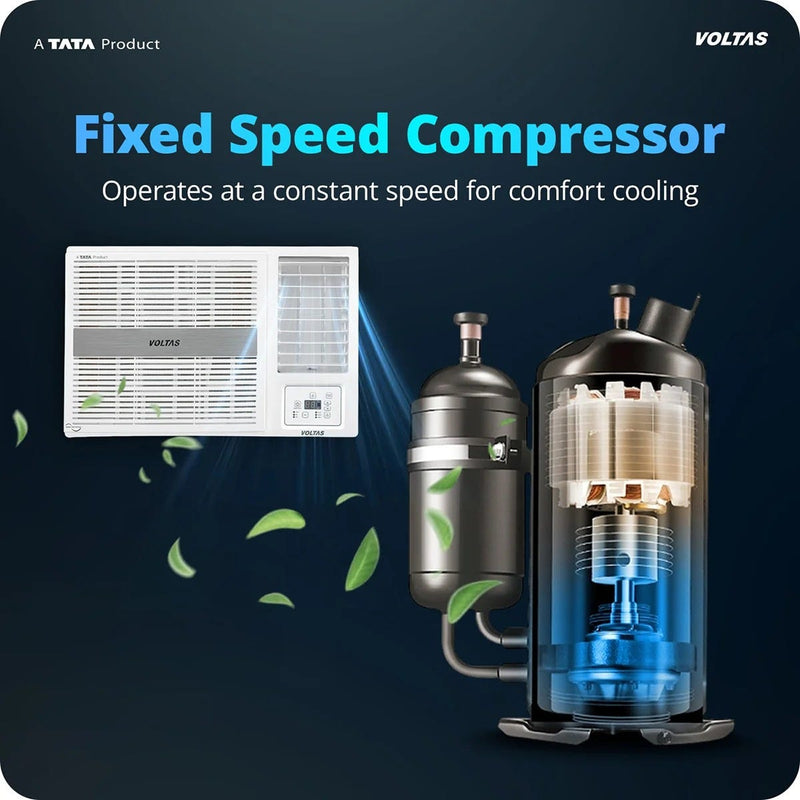 Voltas 1.5 Ton 2 Star Window AC | Copper Condenser | Anti-Dust Filter | Turbo Cooling | High Ambient Cooling (182FSPEARL15TW, 2026 Model)