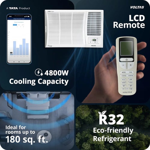 Voltas 1.5 Ton 2 Star Window AC | Copper Condenser | Anti-Dust Filter | Turbo Cooling | High Ambient Cooling (182FSELITE15TW, 2026 Model)