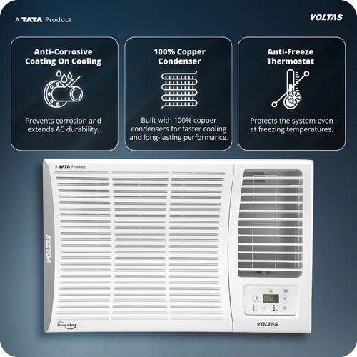 Voltas 1.5 Ton 2 Star Window AC | Copper Condenser | Anti-Dust Filter | Turbo Cooling | High Ambient Cooling (182FSELITE15TW, 2026 Model)