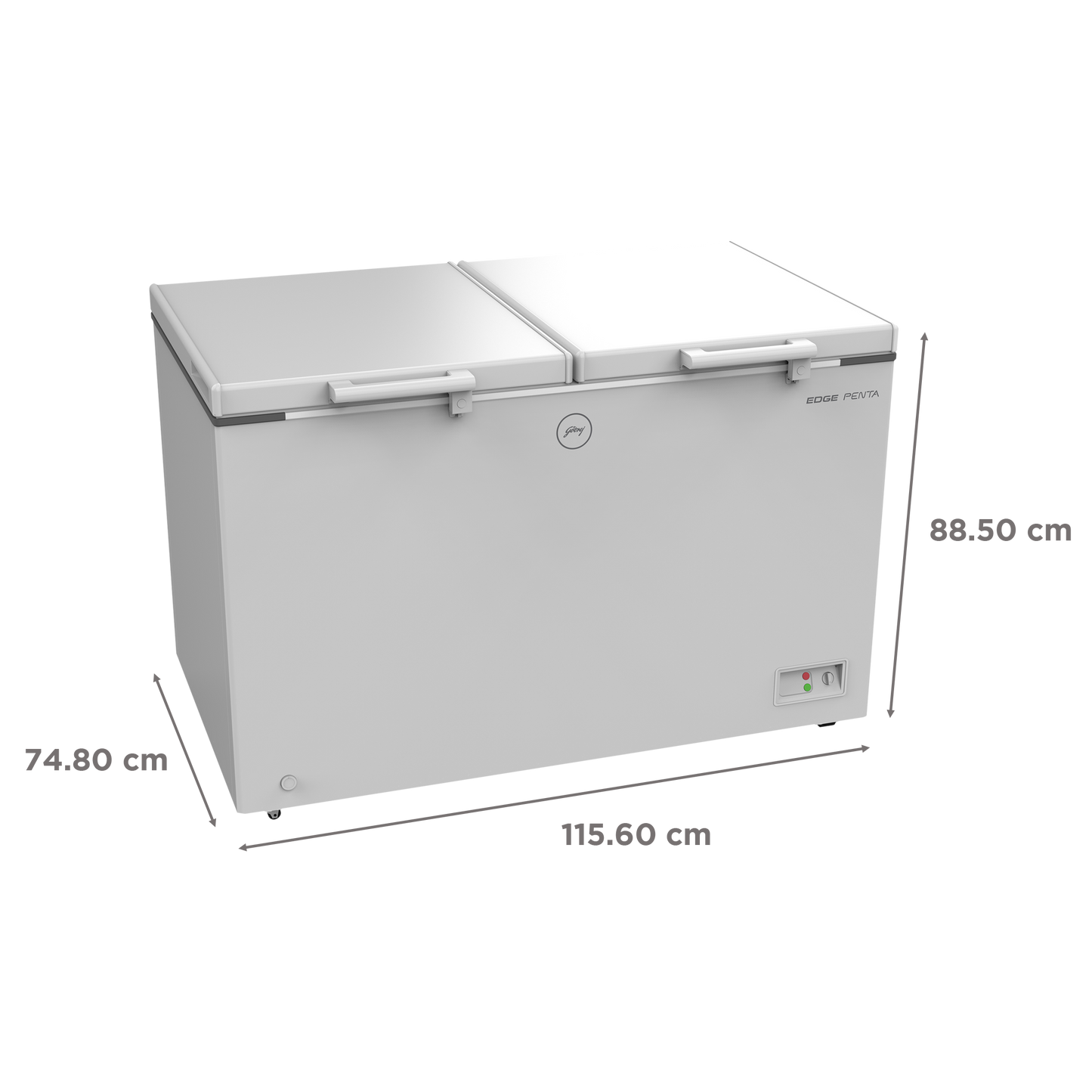 Godrej Edge Penta 300 Litres 3 Star Double Door Deep Freezer (ZOP Technology, DH EPenta 325C 31C, Royal White)