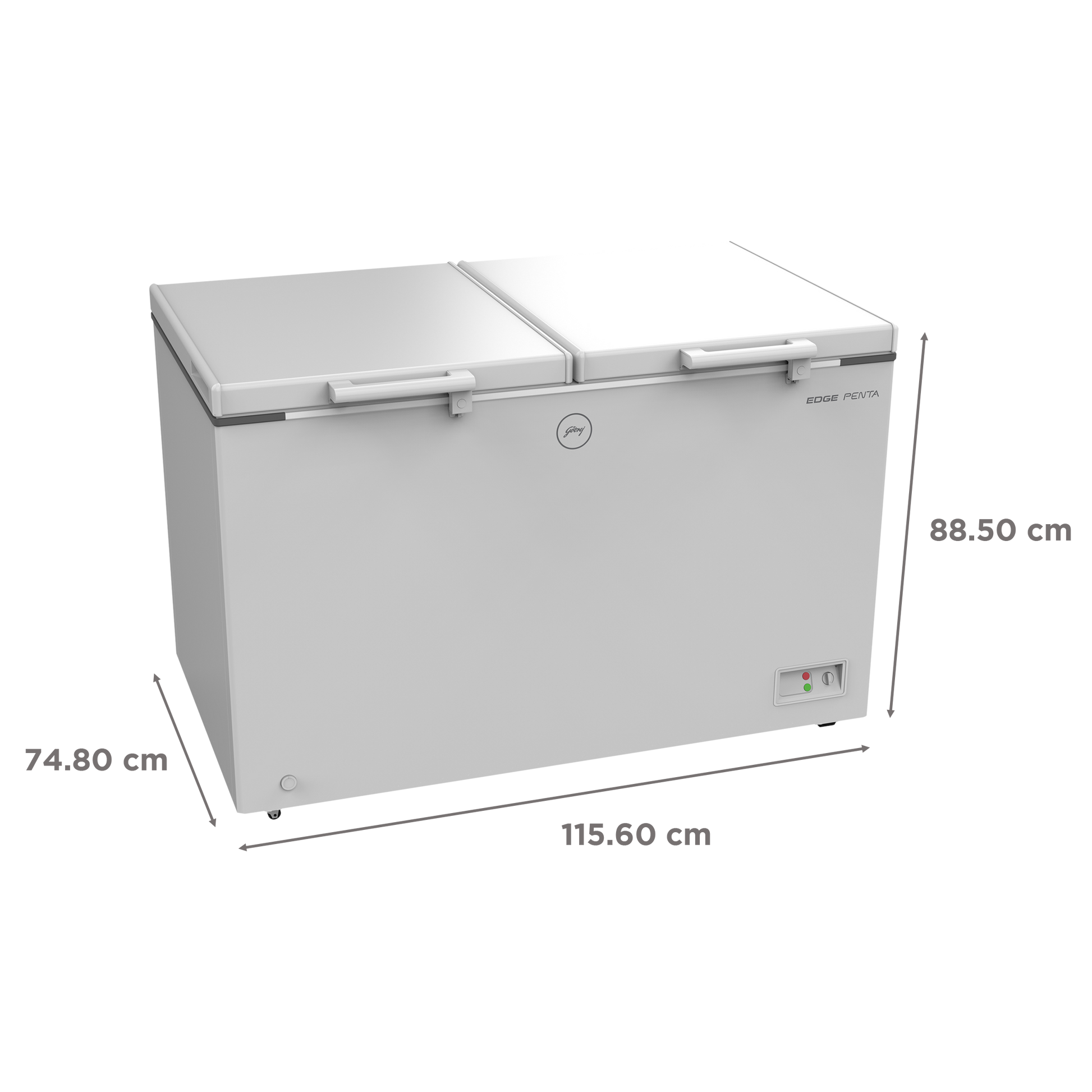 Godrej Edge Penta 300 Litres 3 Star Double Door Deep Freezer (ZOP Technology, DH EPenta 325C 31C, Royal White)