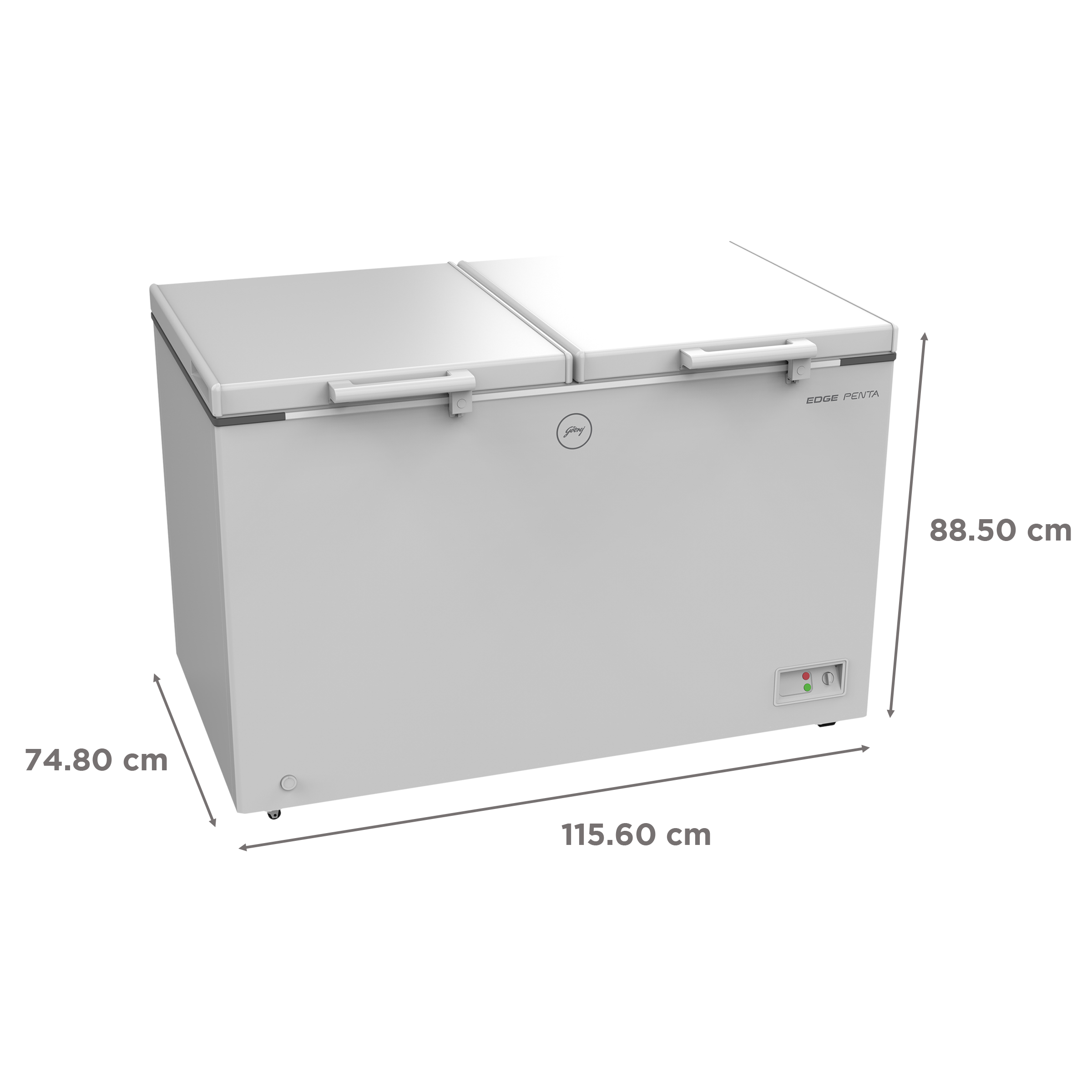 Godrej Edge Penta 300 Litres 3 Star Double Door Deep Freezer (ZOP Technology, DH EPenta 325C 31C, Royal White)