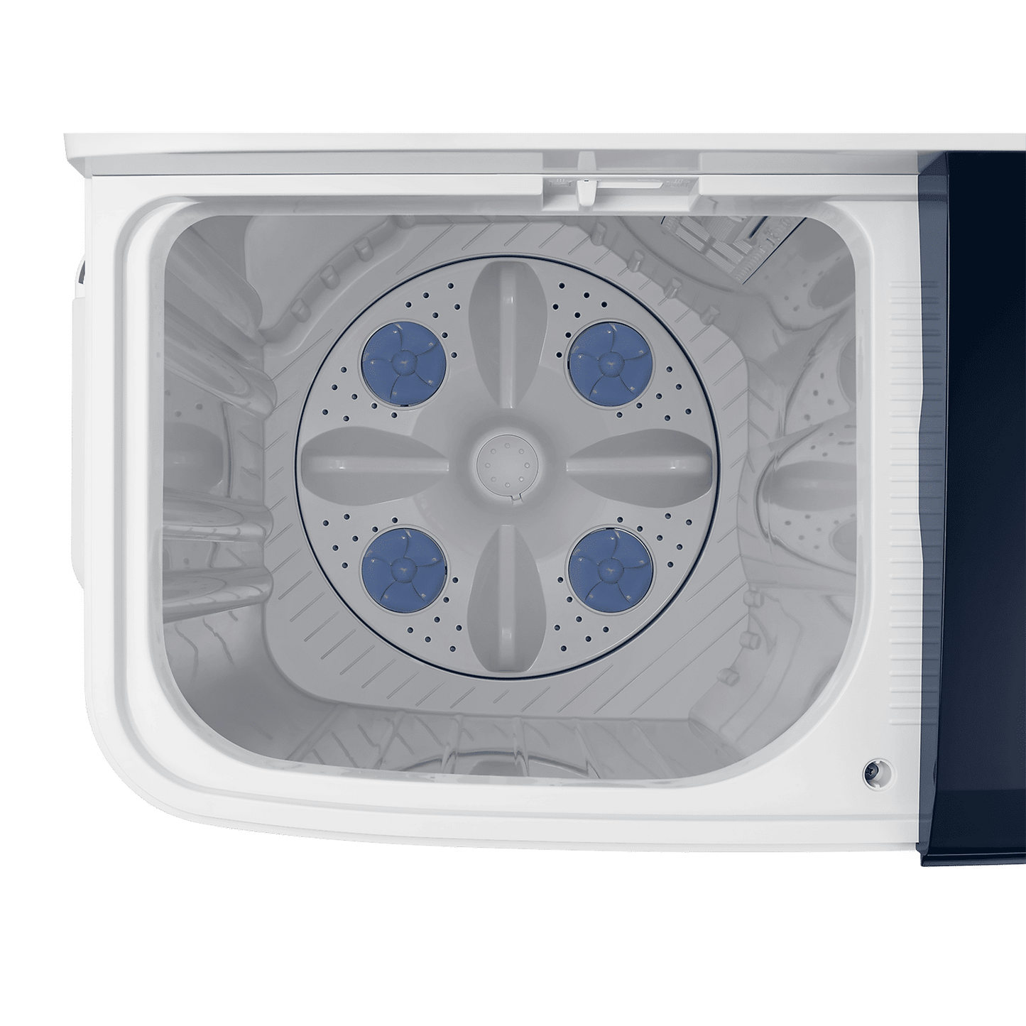 SAMSUNG 6.5 kg 5 Star Semi Automatic Washing Machine with Air Turbo Drying (WT65R2200LL/TL, Light Gray & Blue Base)