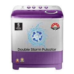 SAMSUNG 7 kg 5 Star Semi Automatic Washing Machine with Double Strong Pulsator (WT70M3000UU/TL, Light Gray & Voilet)