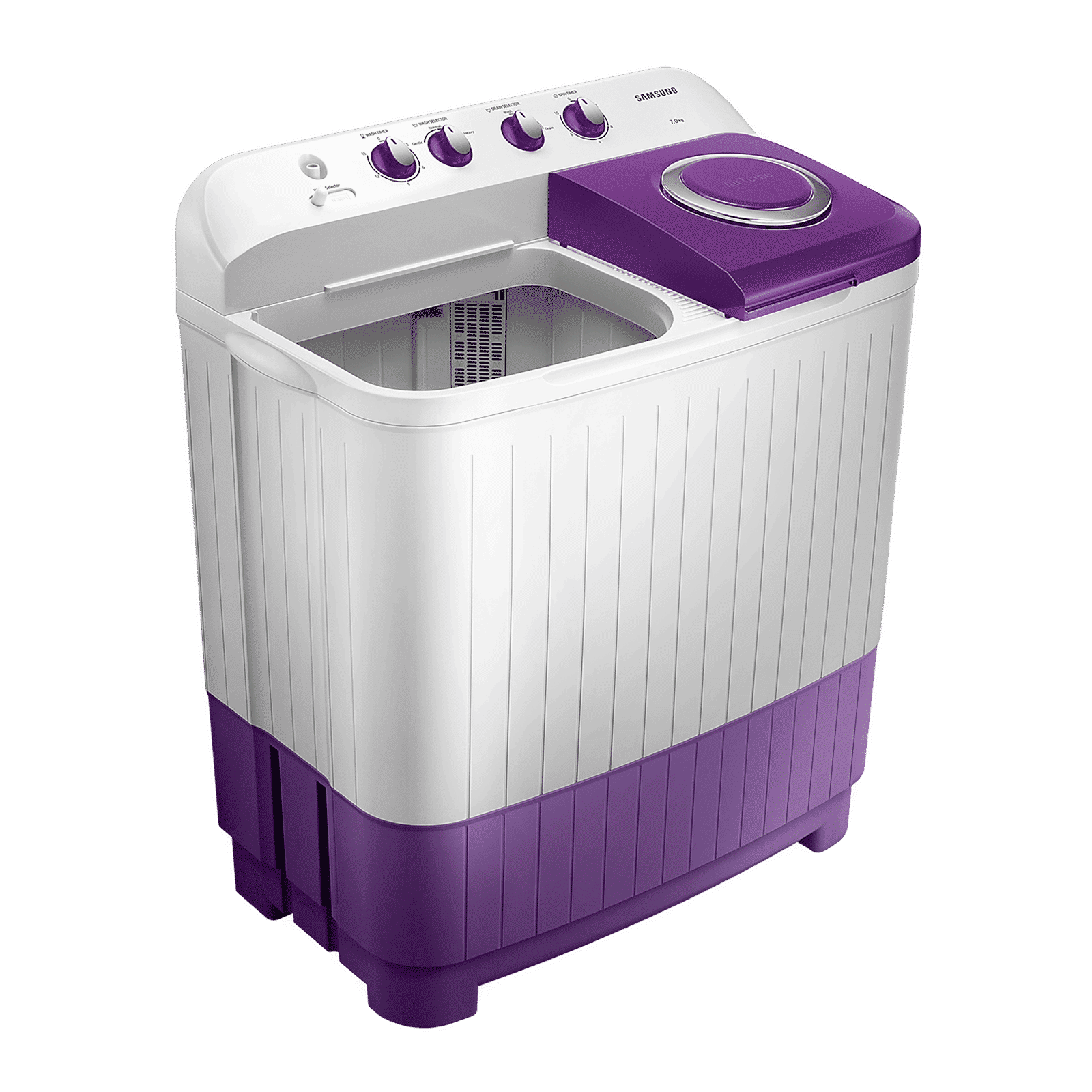 SAMSUNG 7 kg 5 Star Semi Automatic Washing Machine with Double Strong Pulsator (WT70M3000UU/TL, Light Gray & Voilet)