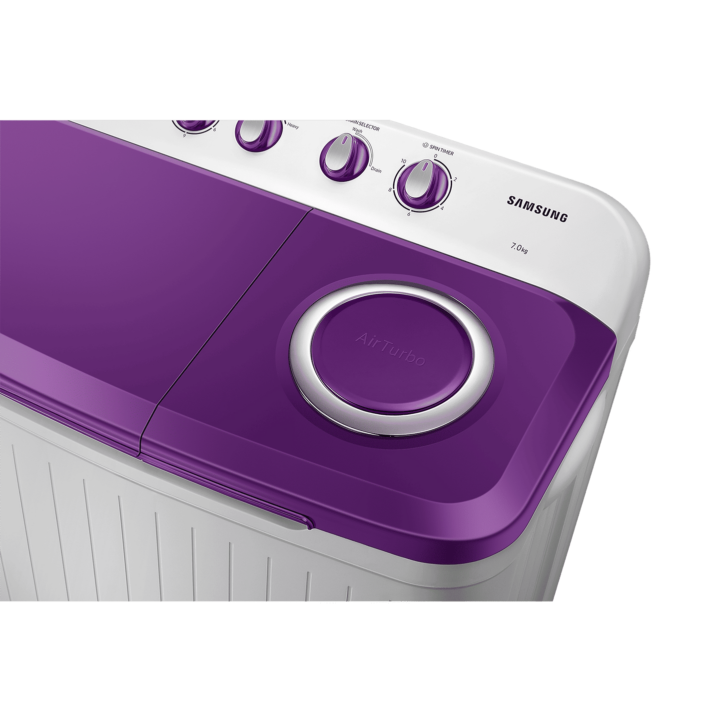 SAMSUNG 7 kg 5 Star Semi Automatic Washing Machine with Double Strong Pulsator (WT70M3000UU/TL, Light Gray & Voilet)
