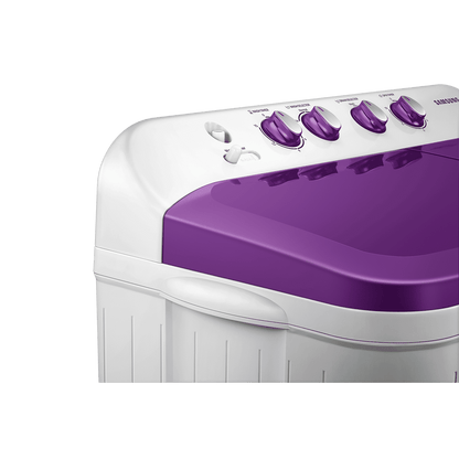 SAMSUNG 7 kg 5 Star Semi Automatic Washing Machine with Double Strong Pulsator (WT70M3000UU/TL, Light Gray & Voilet)