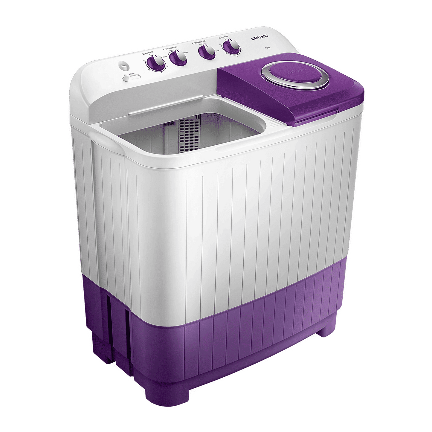 SAMSUNG 7 kg 5 Star Semi Automatic Washing Machine with Double Strong Pulsator (WT70M3000UU/TL, Light Gray & Voilet)