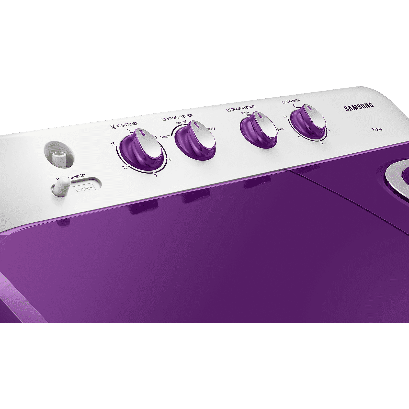 SAMSUNG 7 kg 5 Star Semi Automatic Washing Machine with Double Strong Pulsator (WT70M3000UU/TL, Light Gray & Voilet)
