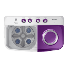 SAMSUNG 7 kg 5 Star Semi Automatic Washing Machine with Double Strong Pulsator (WT70M3000UU/TL, Light Gray & Voilet)