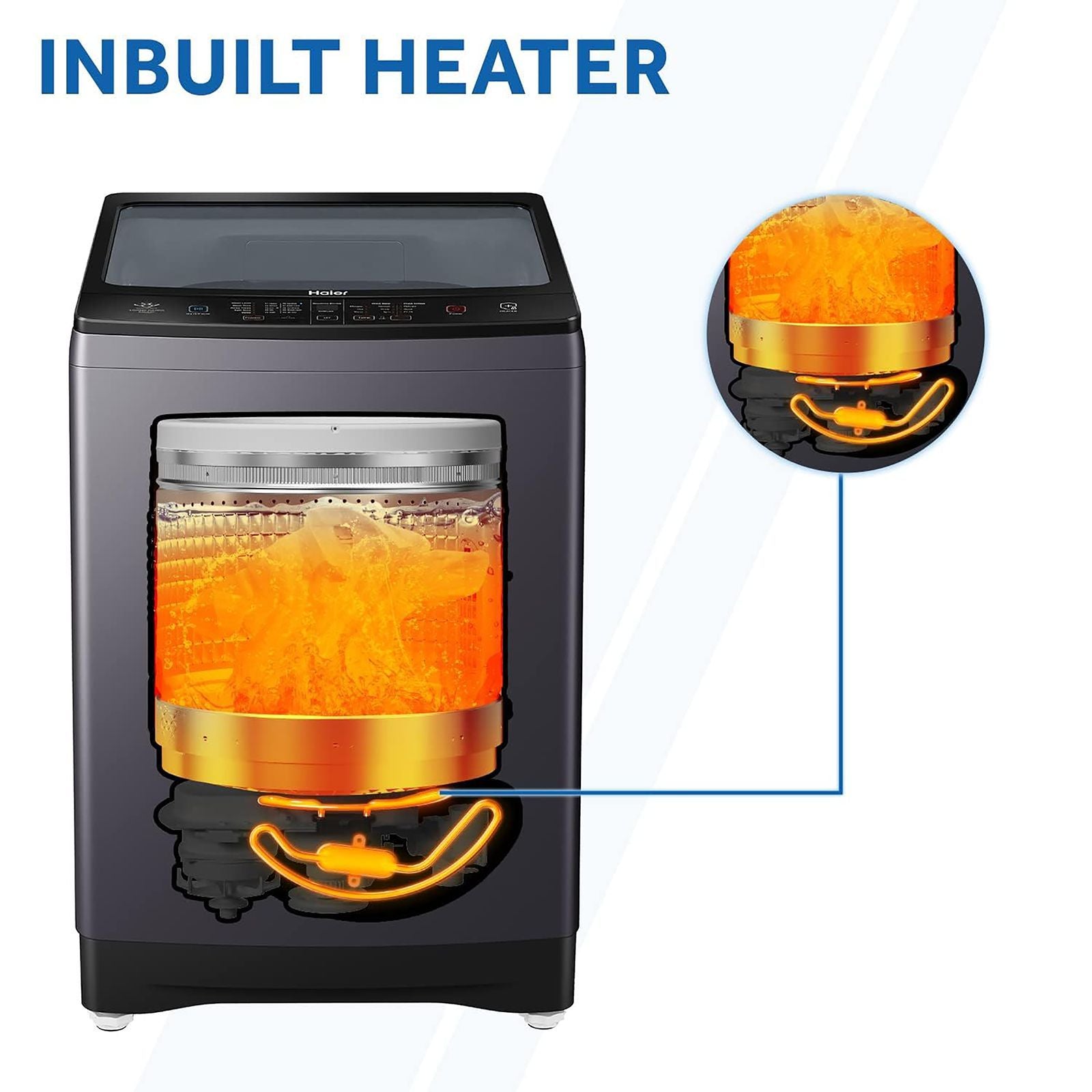 Haier 8 kg Fully Automatic Top Load Washing Machine (HWM80-H826S6, In-built Heater, Jade Silver)