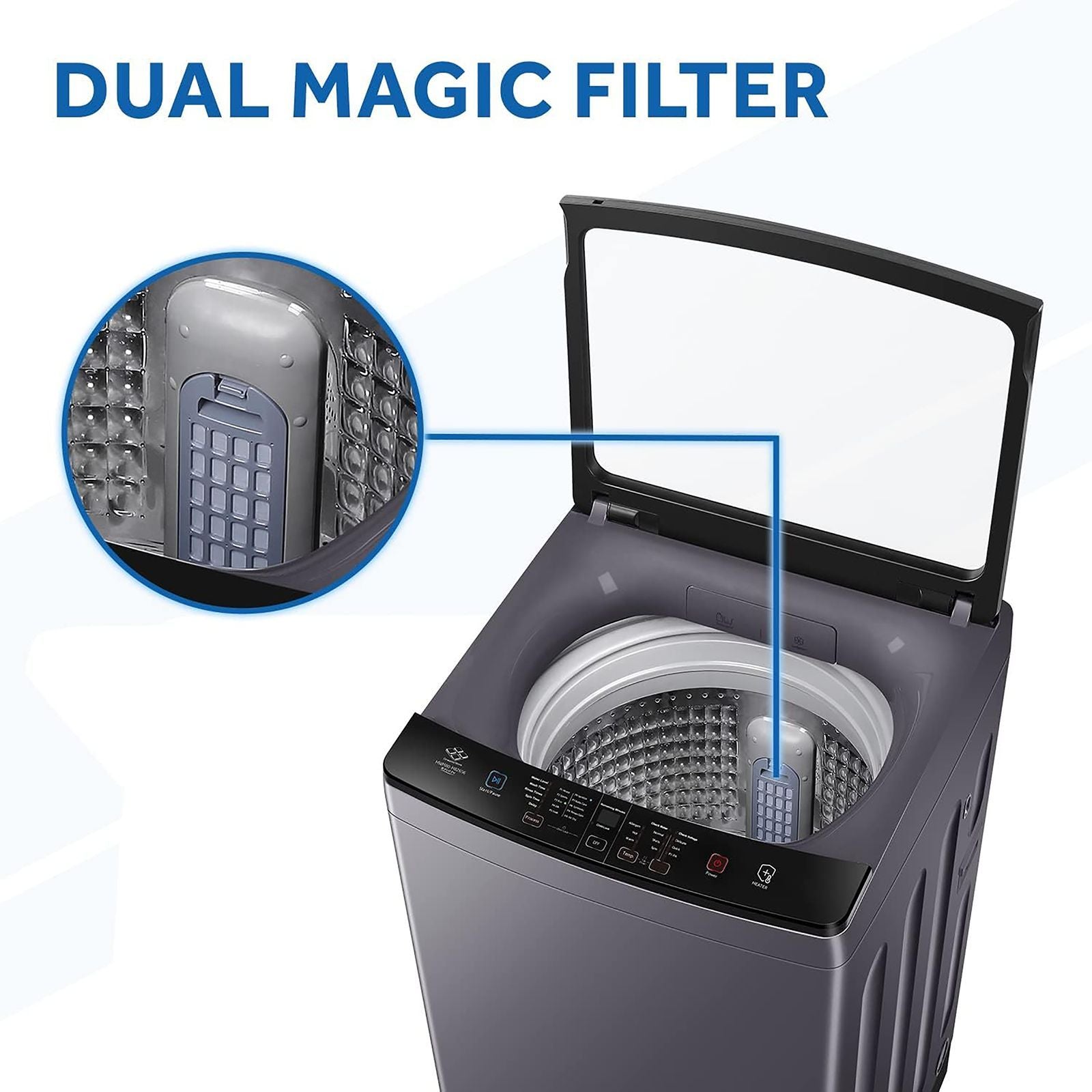 Haier 8 kg Fully Automatic Top Load Washing Machine (HWM80-H826S6, In-built Heater, Jade Silver)