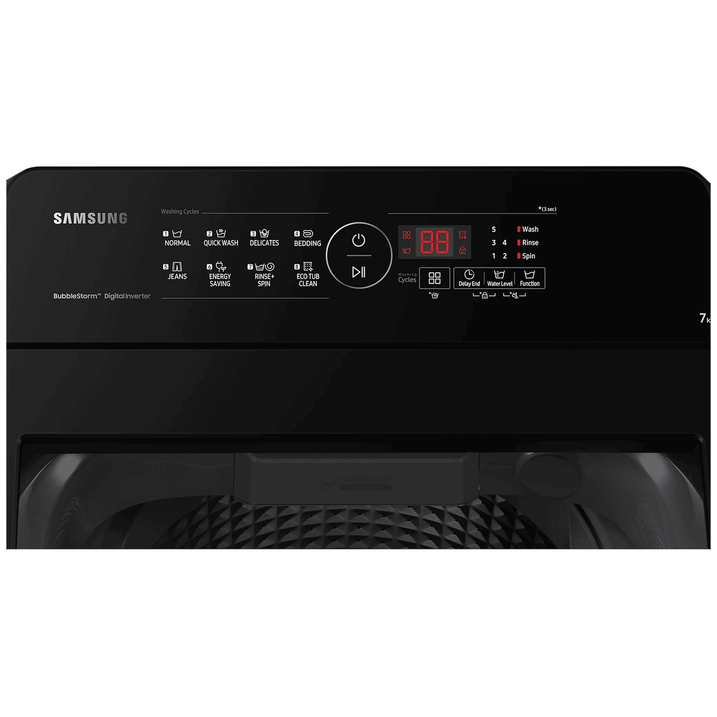 SAMSUNG 7 kg 5 Star Fully Automatic Top Load Washing Machine (WA70BG4441BYTL, Diamond Drum, Lavender Gray)