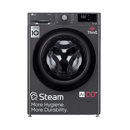 LG 9kg 5 Star Fully Automatic Front Load Washing Machine (FHV1409Z4M.ABMQEIL, LG ThinQ with Wi-Fi, Middle Black)