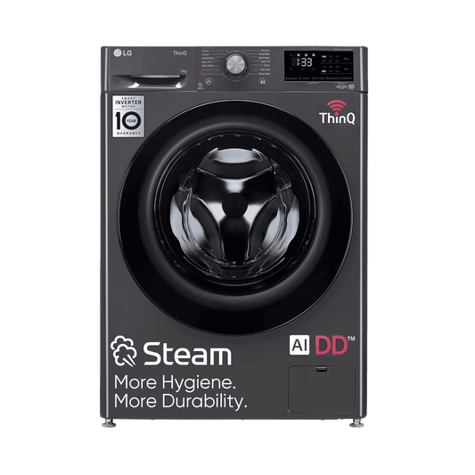 LG 9kg 5 Star Fully Automatic Front Load Washing Machine (FHV1409Z4M.ABMQEIL, LG ThinQ with Wi-Fi, Middle Black)