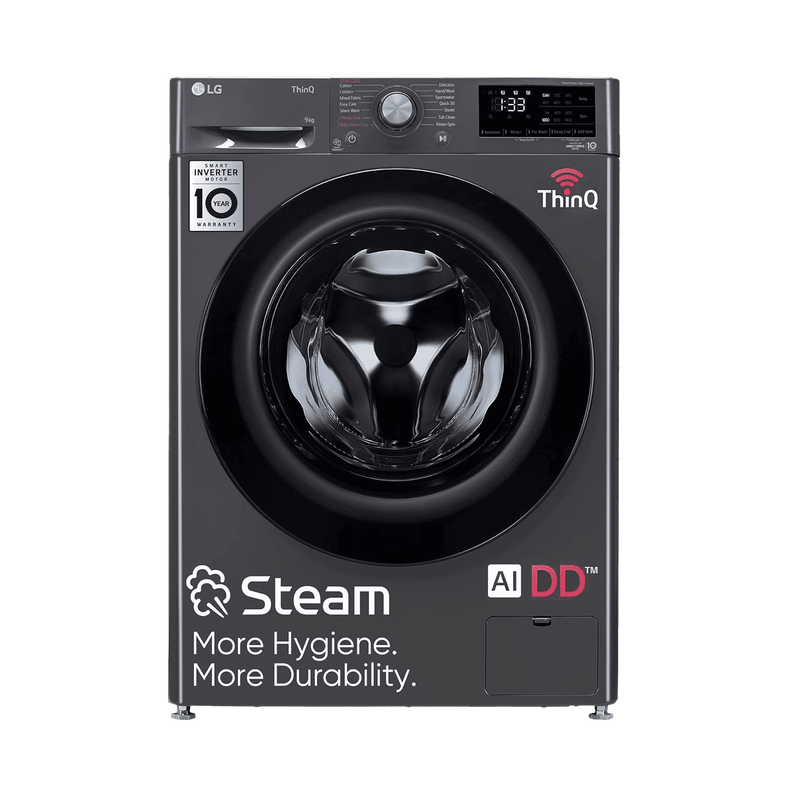 LG 9kg 5 Star Fully Automatic Front Load Washing Machine (FHV1409Z4M.ABMQEIL, LG ThinQ with Wi-Fi, Middle Black)