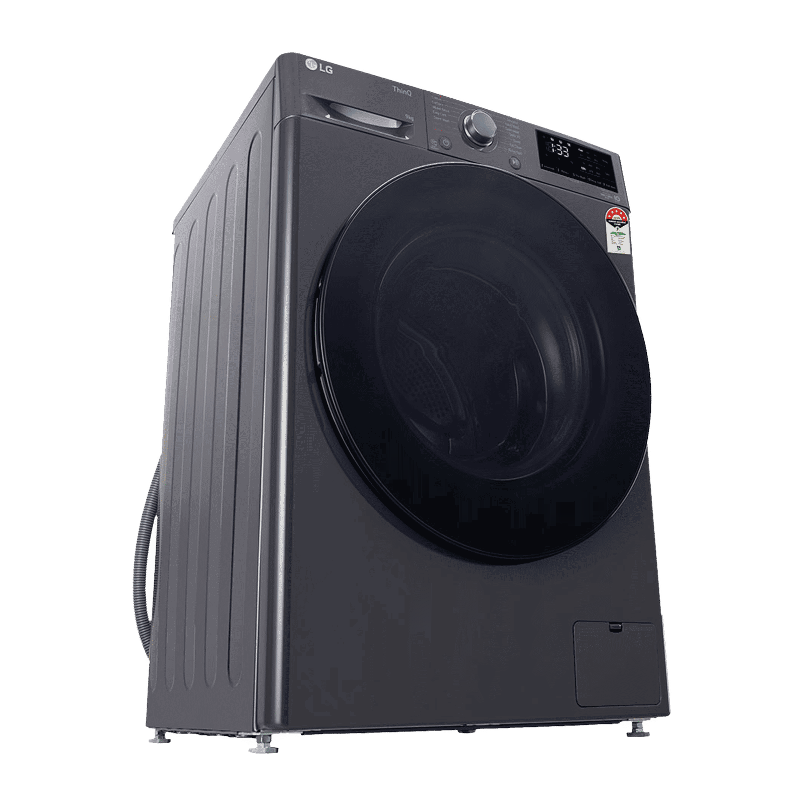 LG 9kg 5 Star Fully Automatic Front Load Washing Machine (FHV1409Z4M.ABMQEIL, LG ThinQ with Wi-Fi, Middle Black)