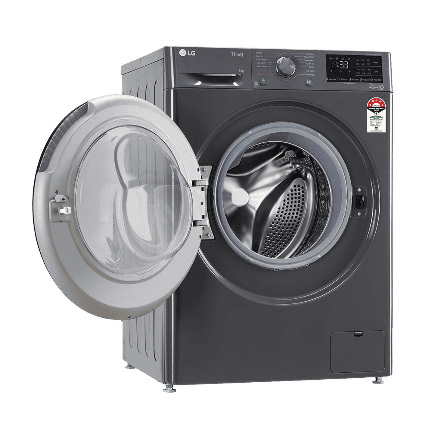 LG 9kg 5 Star Fully Automatic Front Load Washing Machine (FHV1409Z4M.ABMQEIL, LG ThinQ with Wi-Fi, Middle Black)