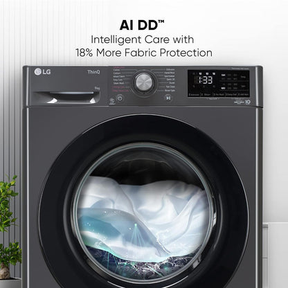LG 9kg 5 Star Fully Automatic Front Load Washing Machine (FHV1409Z4M.ABMQEIL, LG ThinQ with Wi-Fi, Middle Black)