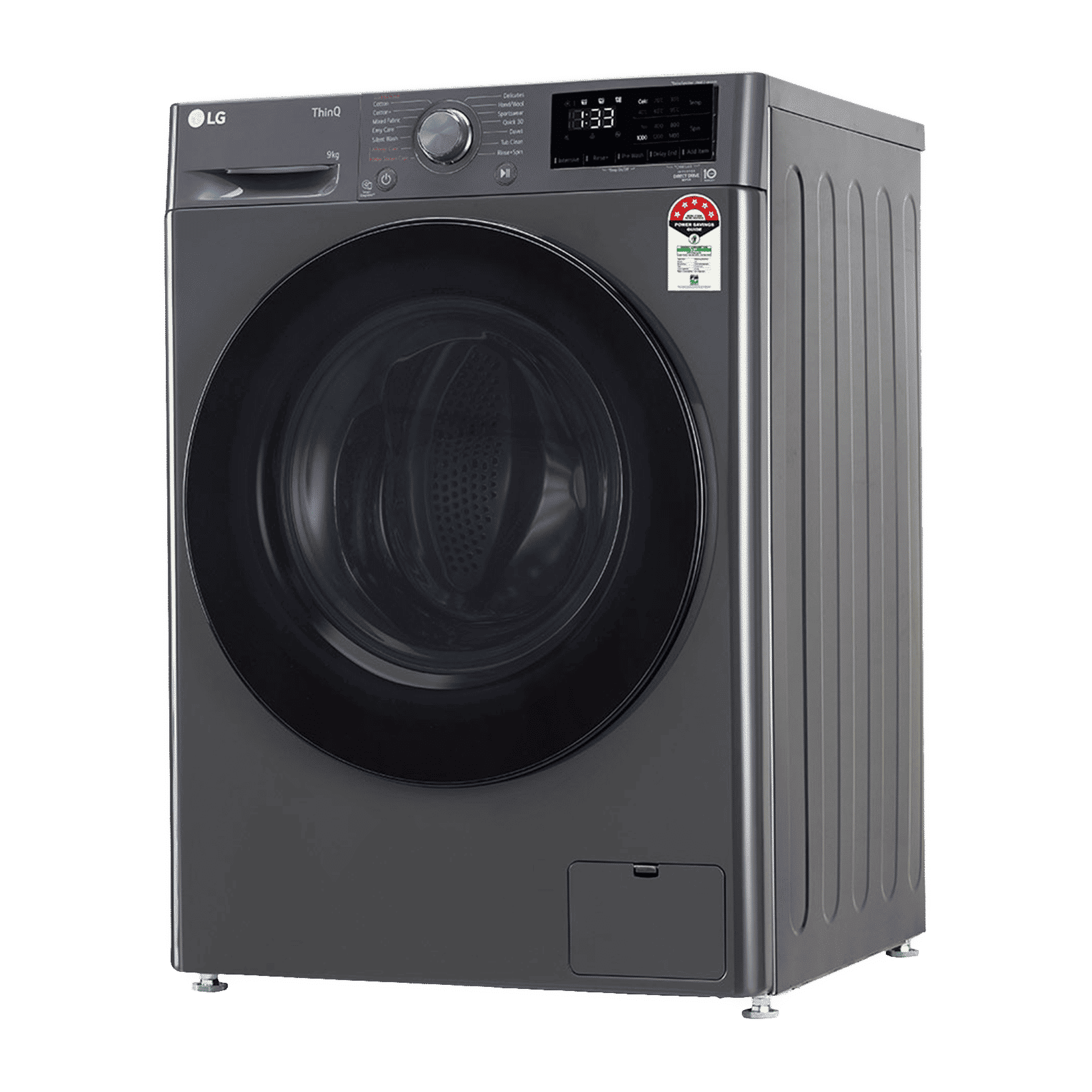 LG 9kg 5 Star Fully Automatic Front Load Washing Machine (FHV1409Z4M.ABMQEIL, LG ThinQ with Wi-Fi, Middle Black)